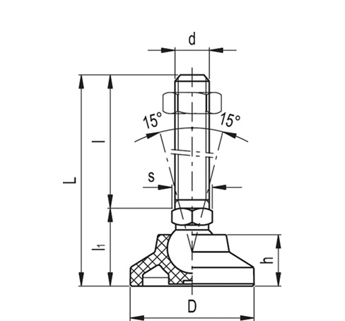 Опора регулируемая LS.A-50-14-M14X148