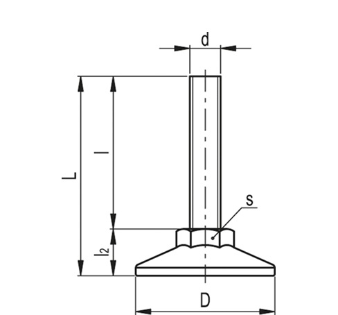 Опора регулируемая LX.25-SW13-M6x34