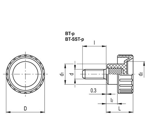 Ручка BT.16 p-M5x16