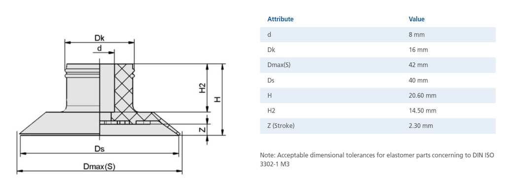 Присоска вакуумная 10.01.01.00789 SGP 40 NK-40 N035