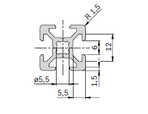 Профиль конструкционный алюминиевый 20x20