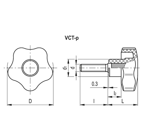 Ручка VCT.32 p-M6x20-C9