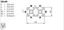 Профиль конструкционный алюминиевый 20x40