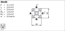 Профиль конструкционный алюминиевый 30x30