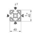 Профиль конструкционный алюминиевый 40x40 L2NE