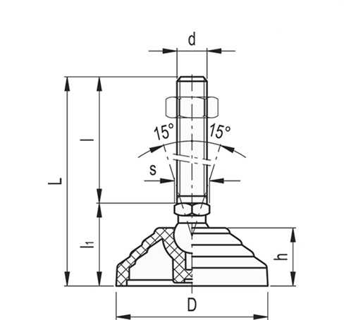 Опора регулируемая LV.A-60-14-M14X148