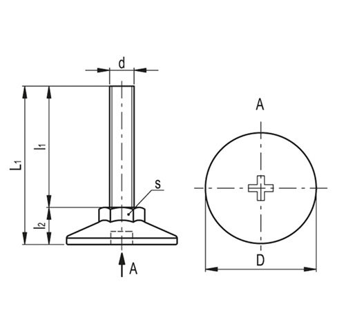 Опора регулируемая LX.60-SW24-M16x146-S