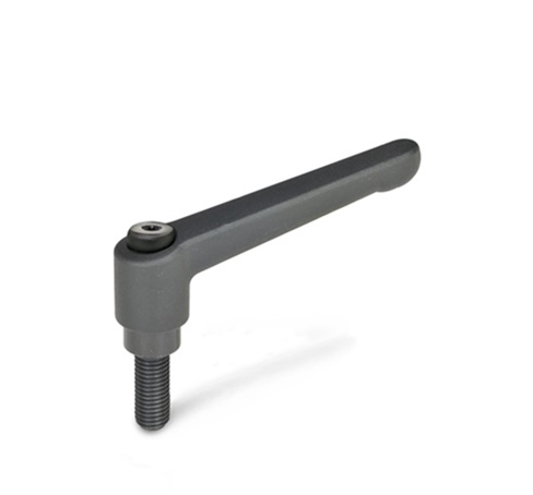 Рычаг зажимной GN 300 (с резьбовым стержнем) (22, M3, 6, Черный цвет (SW-RAL 9005))